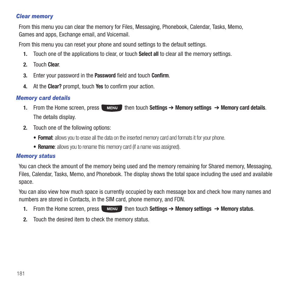 Samsung SGH-T669AAATMB User Manual | Page 184 / 217