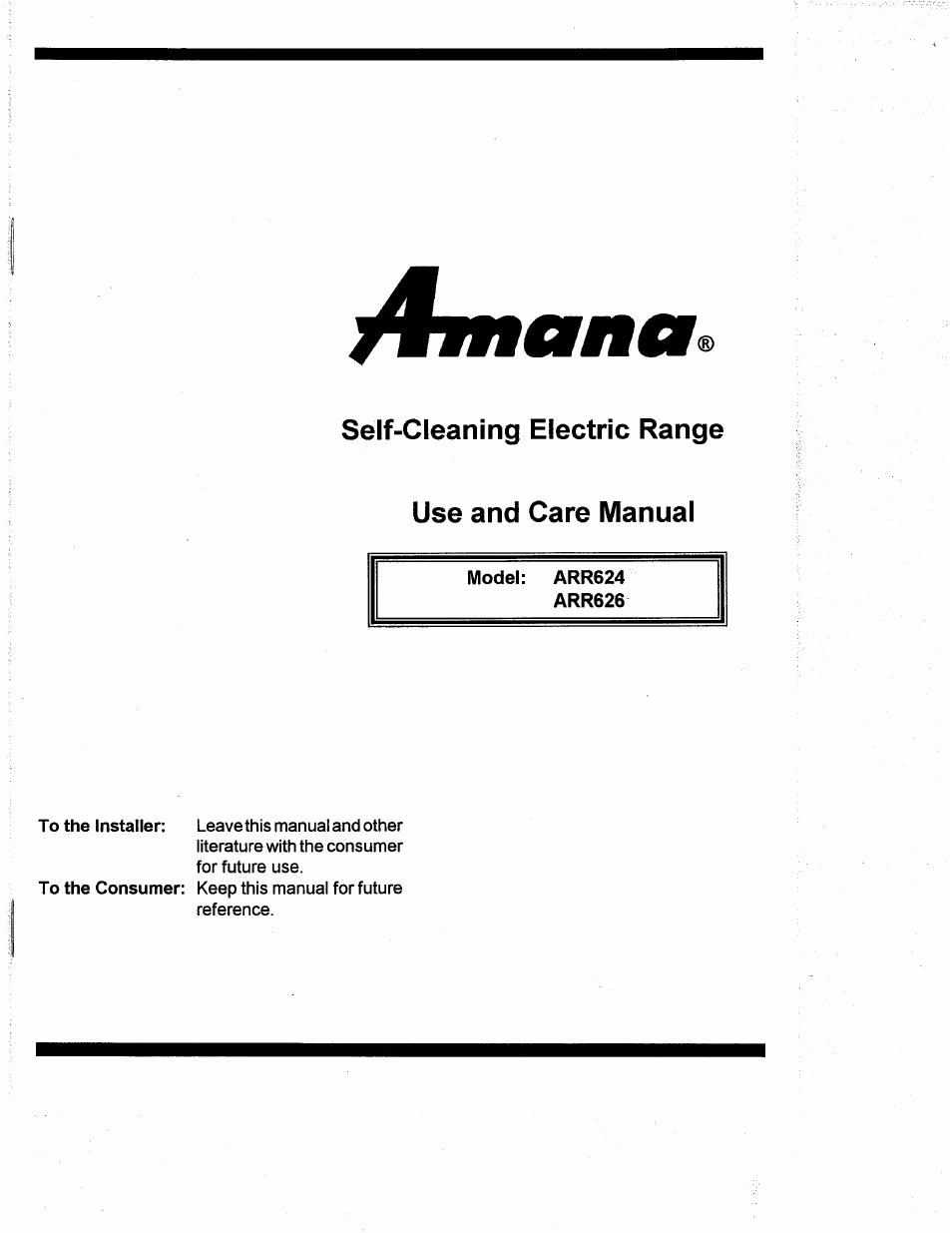 Amana ARR624 User Manual | 18 pages