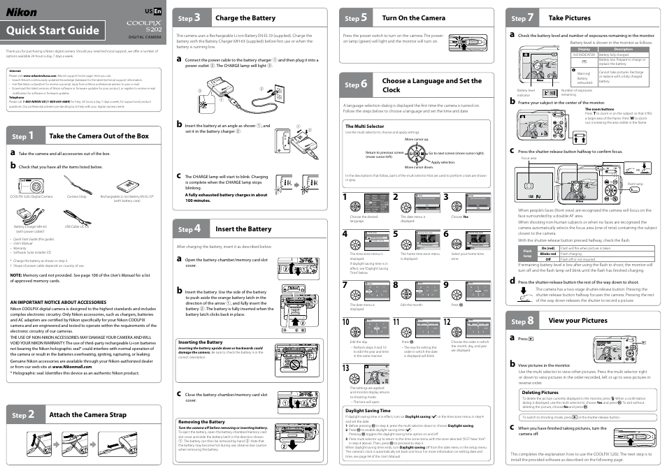Nikon S202 User Manual | 2 pages