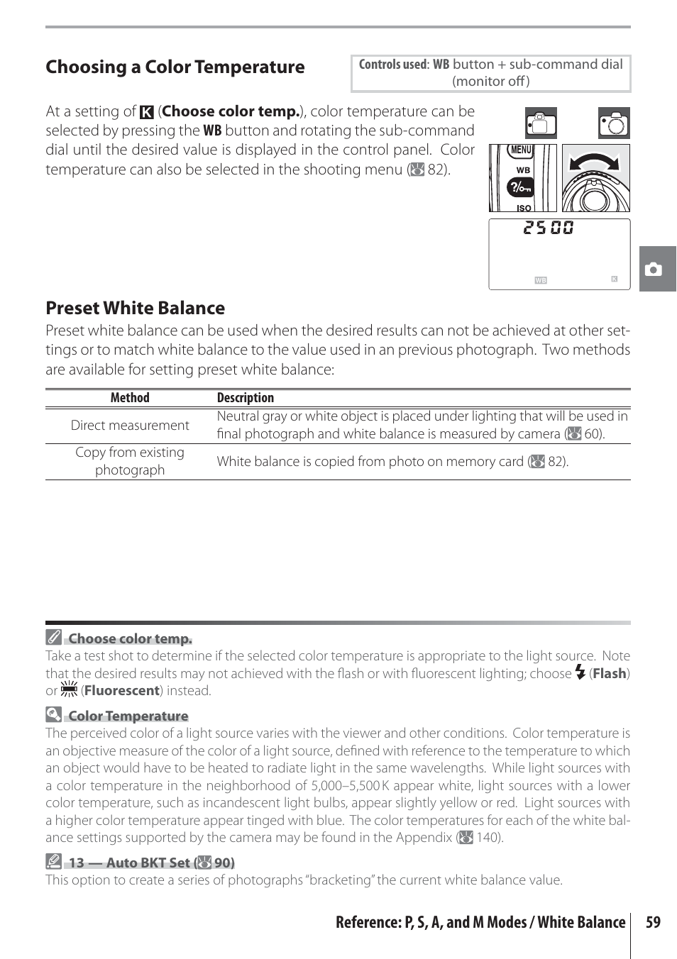 Choosing a color temperature, Preset white balance | Nikon D80 User Manual | Page 71 / 162