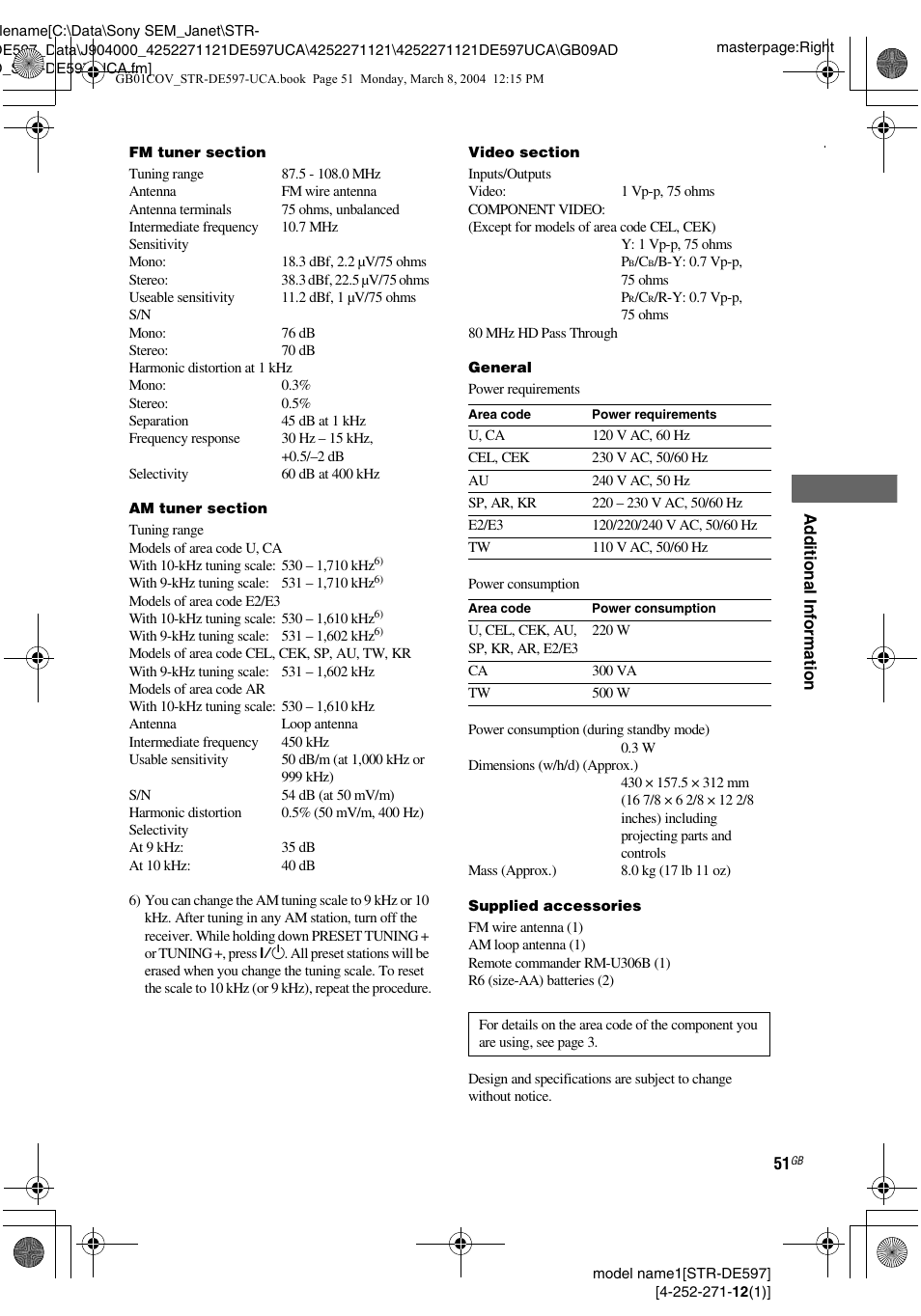 Sony STR-DE597 User Manual | Page 51 / 56