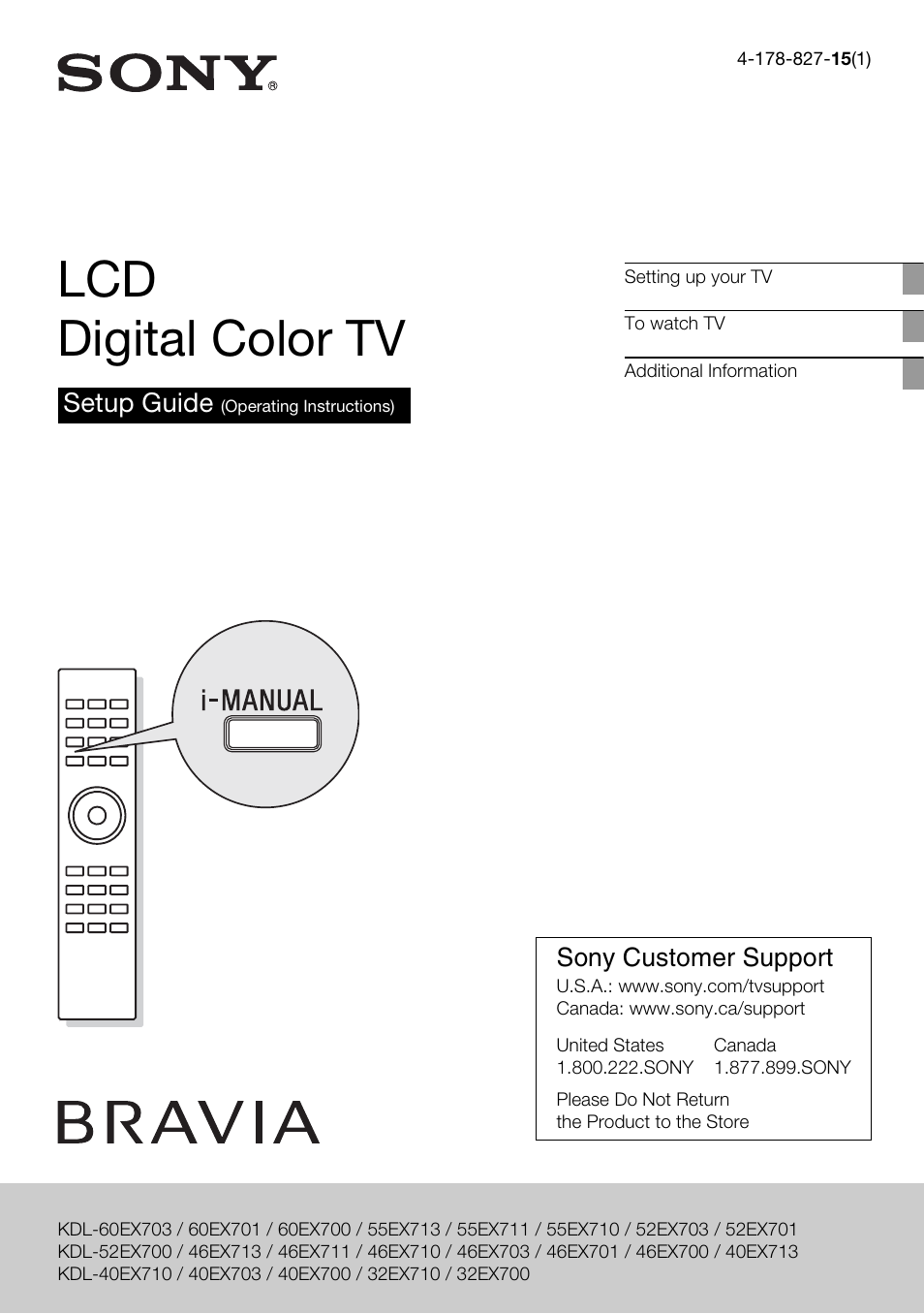 Sony KDL-52EX701 User Manual | 24 pages