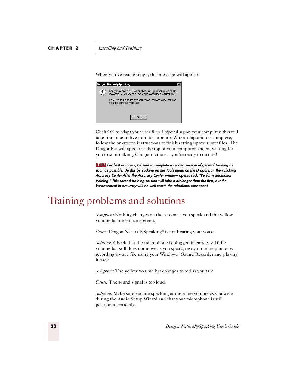 Training problems and solutions | Sony ICD-BP150VTP User Manual | Page 30 / 268