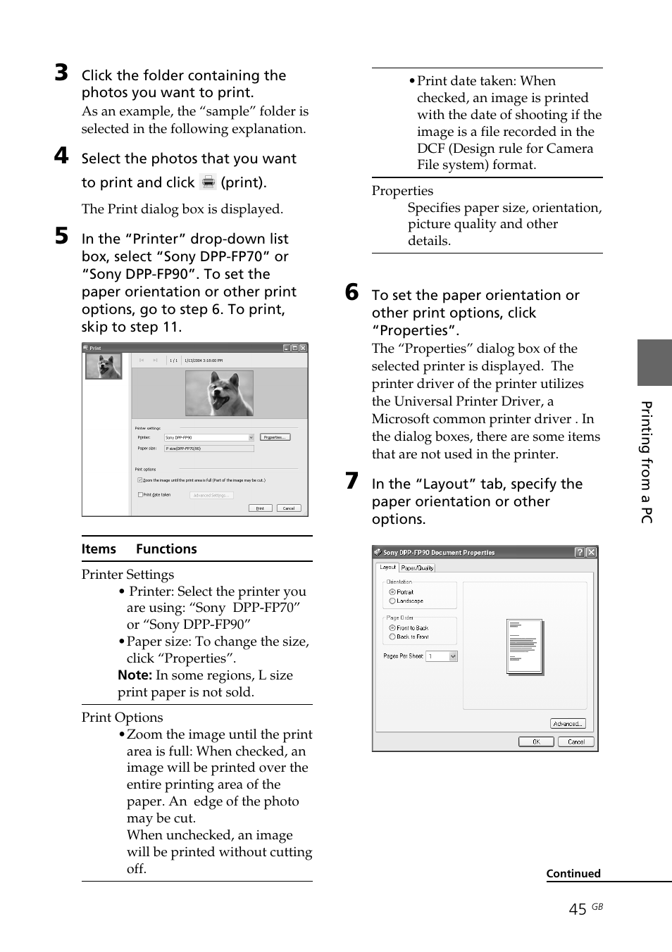 Sony DPP-FP70 User Manual | Page 45 / 84