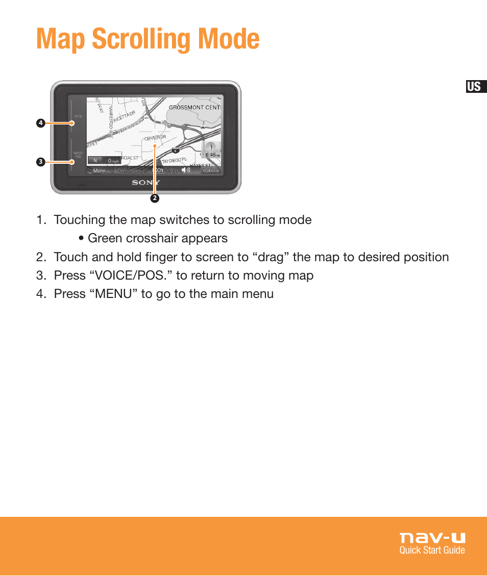 Map scrolling mode | Sony NV-U73T User Manual | Page 17 / 60