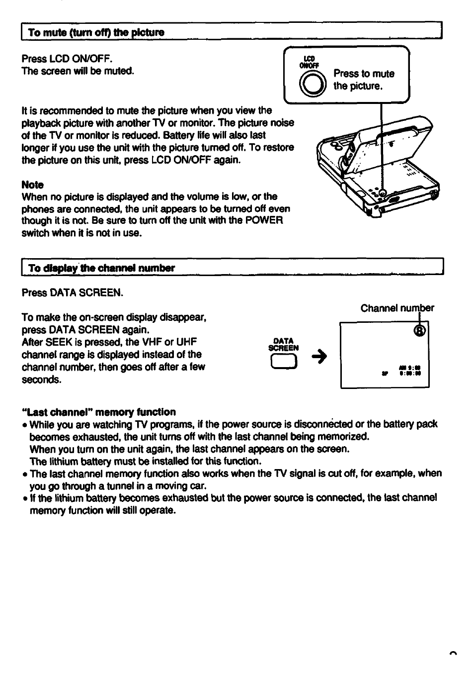 To display the channel number | Sony GV-500 User Manual | Page 29 / 84