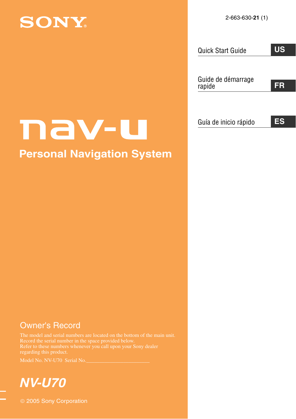 Sony NV-U70 User Manual | 68 pages