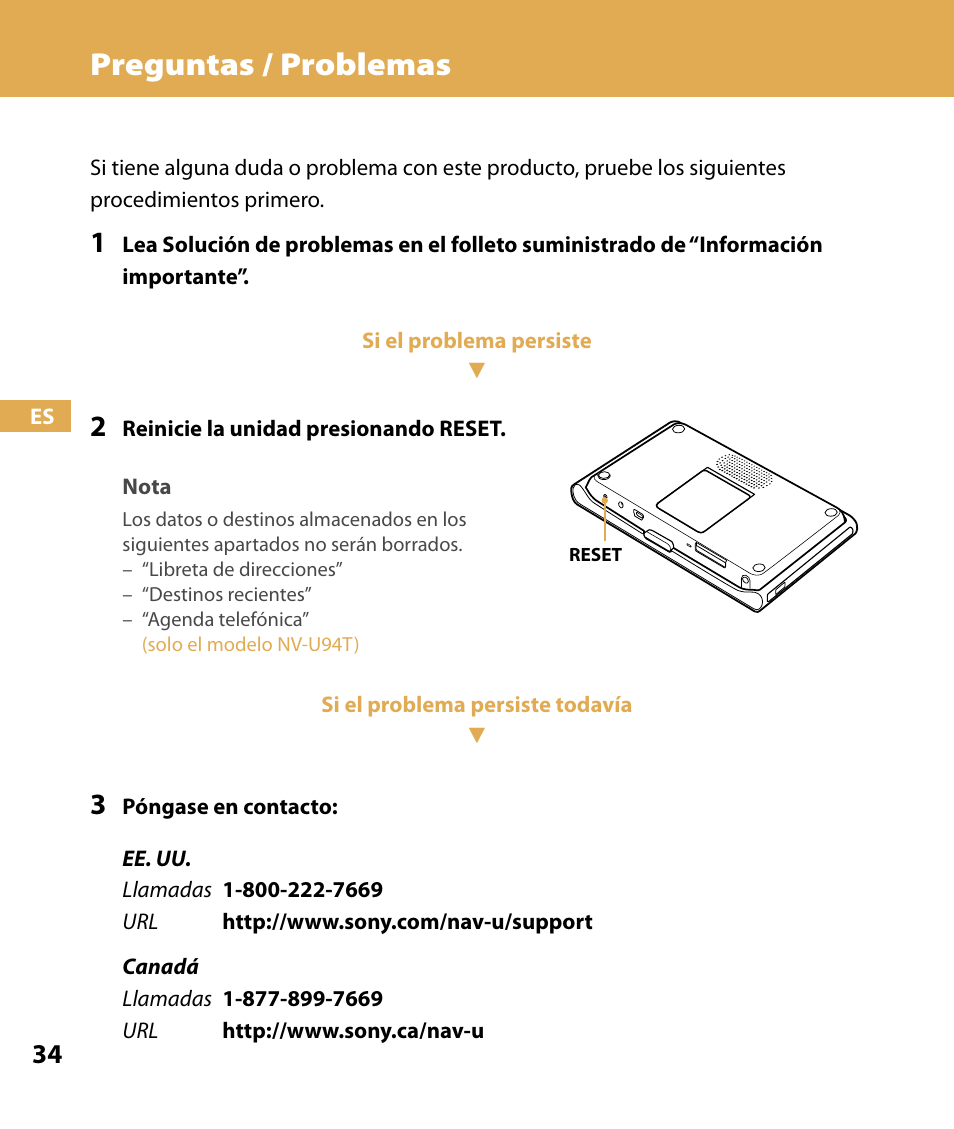 Preguntas / problemas | Sony NV-U84 User Manual | Page 102 / 104
