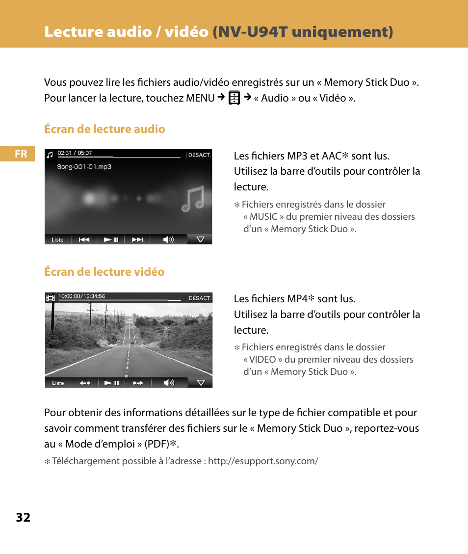 Lecture audio / vidéo (nv-u94t uniquement), Lecture audio / vidéo, Nv-u94t uniquement) | Sony NV-U84 User Manual | Page 66 / 104