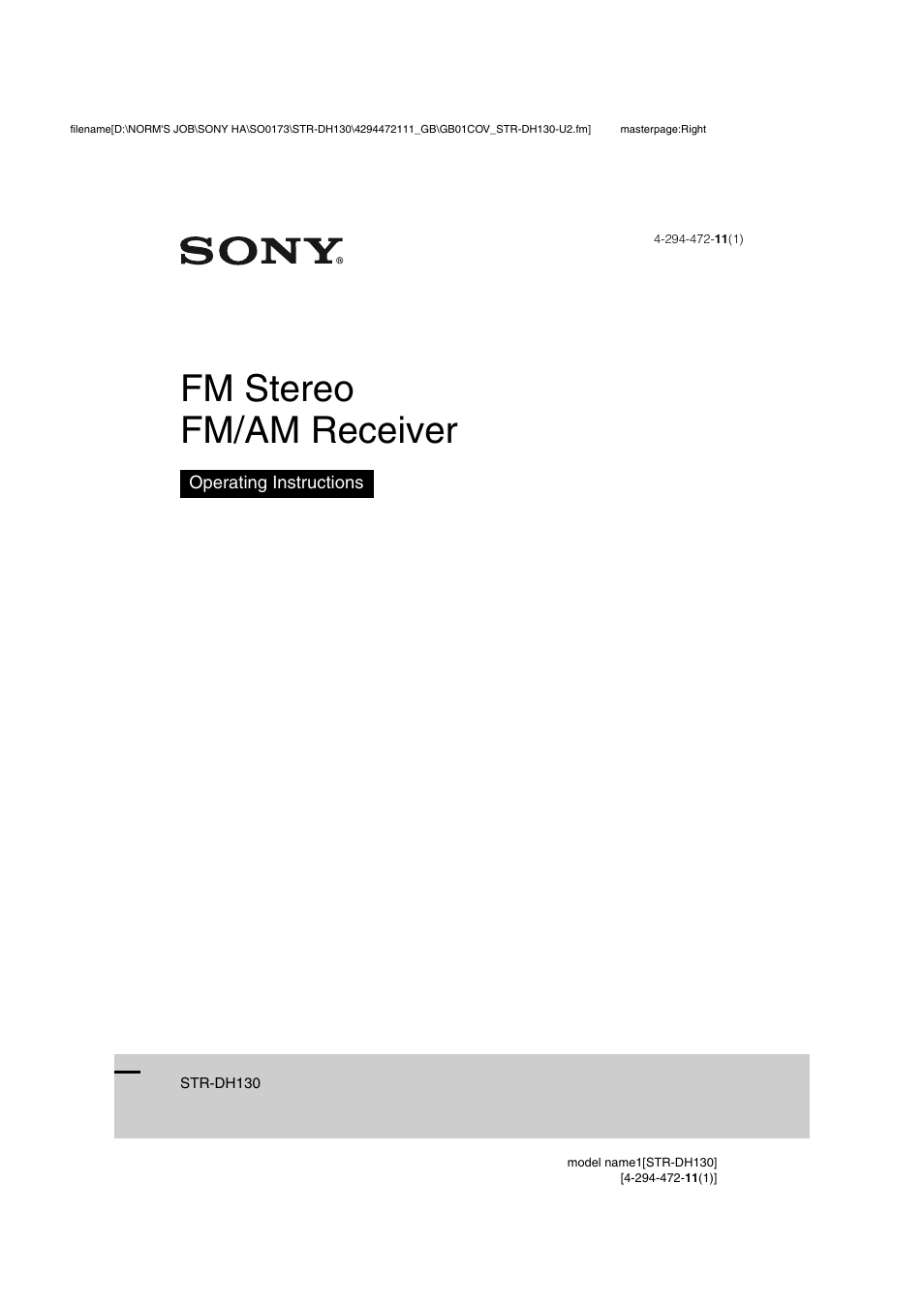 Sony STR-DH130 User Manual | 36 pages