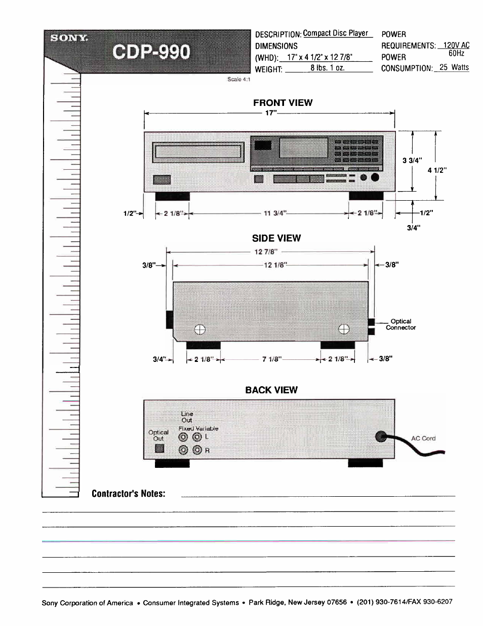 Sony CDP-990 User Manual | 1 page