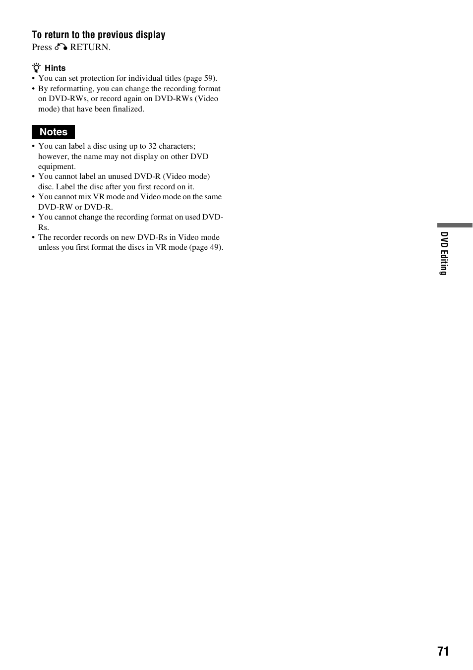 Sony RDR-VX521 User Manual | Page 71 / 132