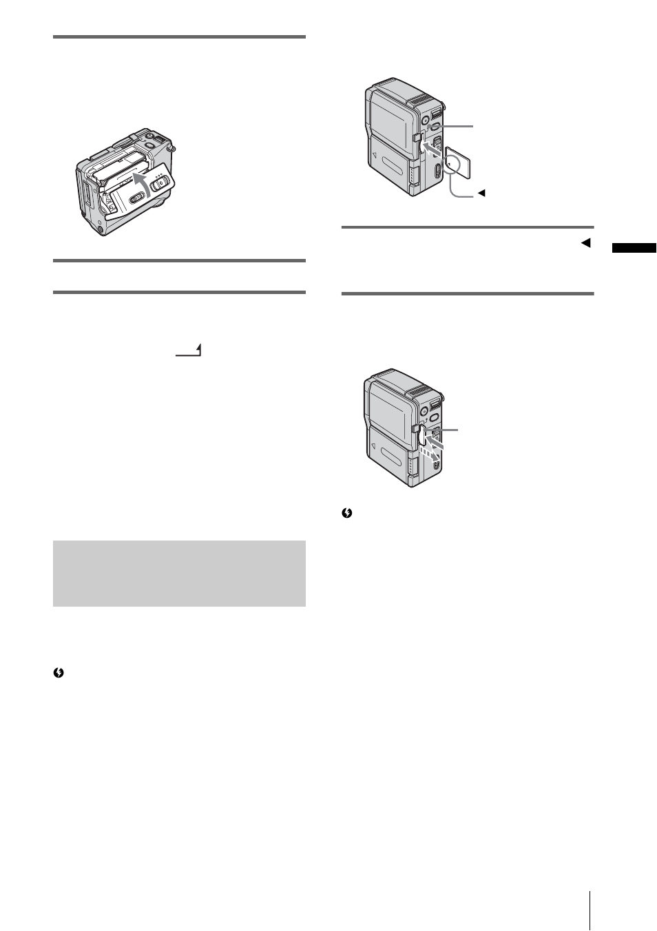 Inserting a “memory stick duo | Sony DCR-IP1 User Manual | Page 19 / 116