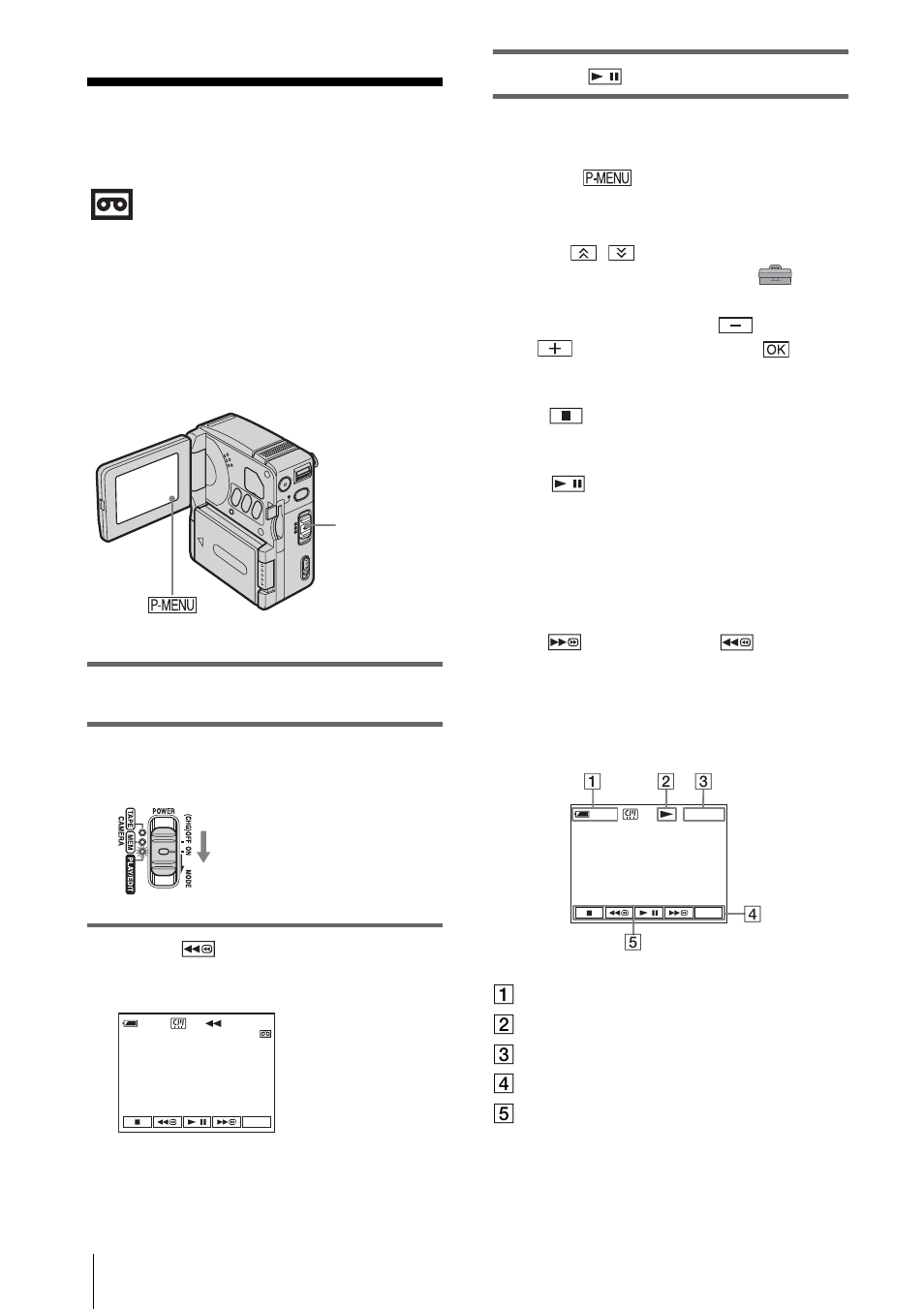 Playback, Viewing movies recorded on a tape | Sony DCR-IP1 User Manual | Page 38 / 116