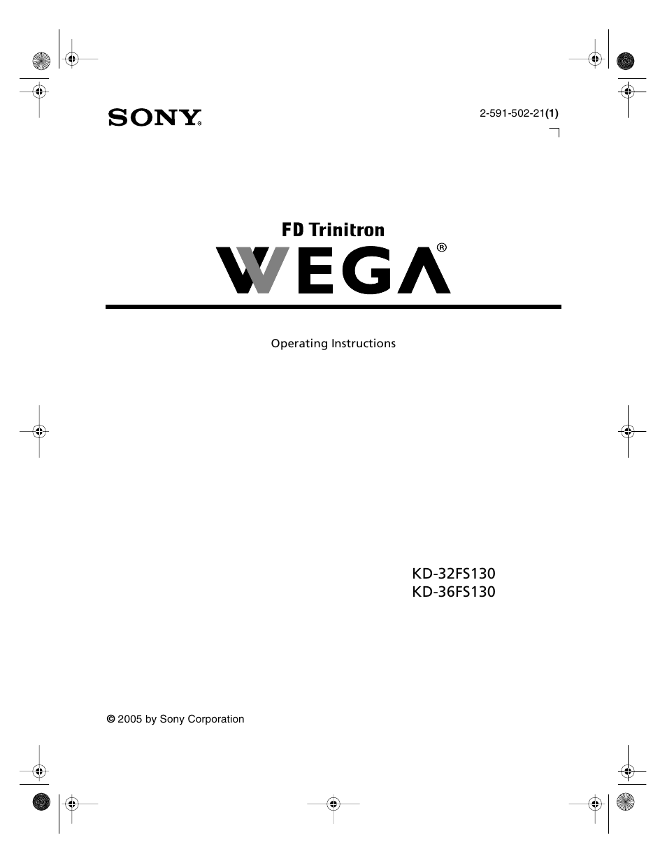 Sony KD-36FS130 User Manual | 70 pages