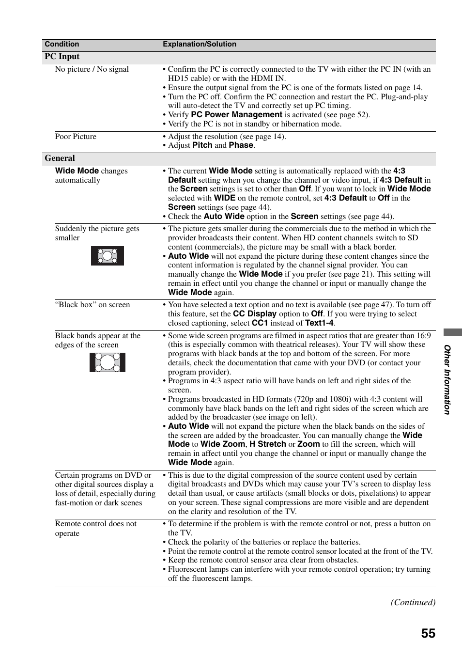 Sony KDL-52XBR7 User Manual | Page 55 / 60