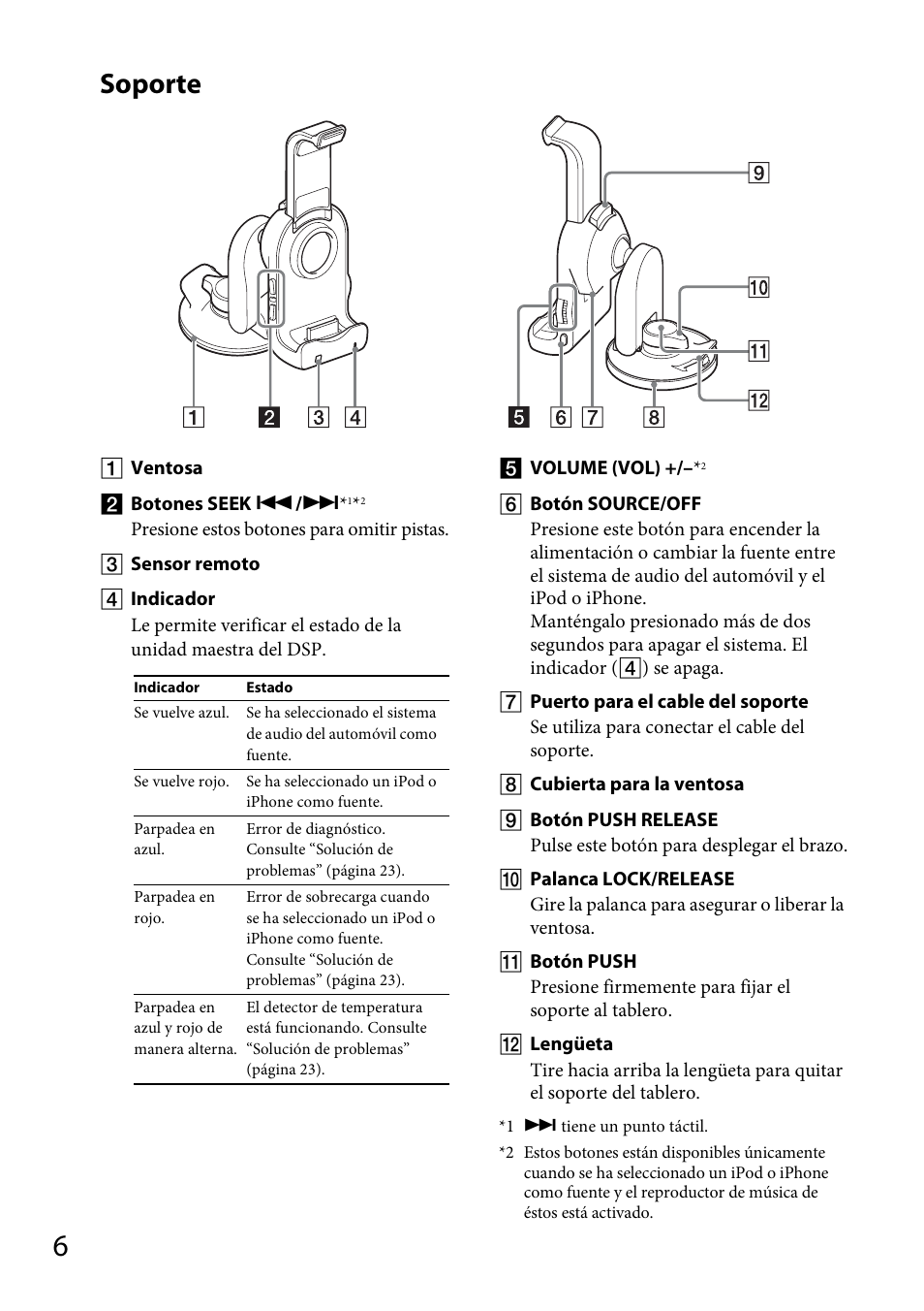 Soporte | Sony XDP-PK1000 User Manual | Page 30 / 52