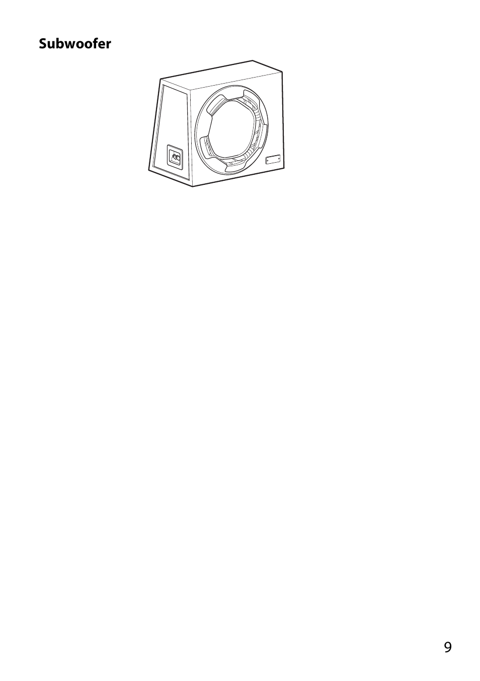 Subwoofer | Sony XDP-PK1000 User Manual | Page 9 / 52