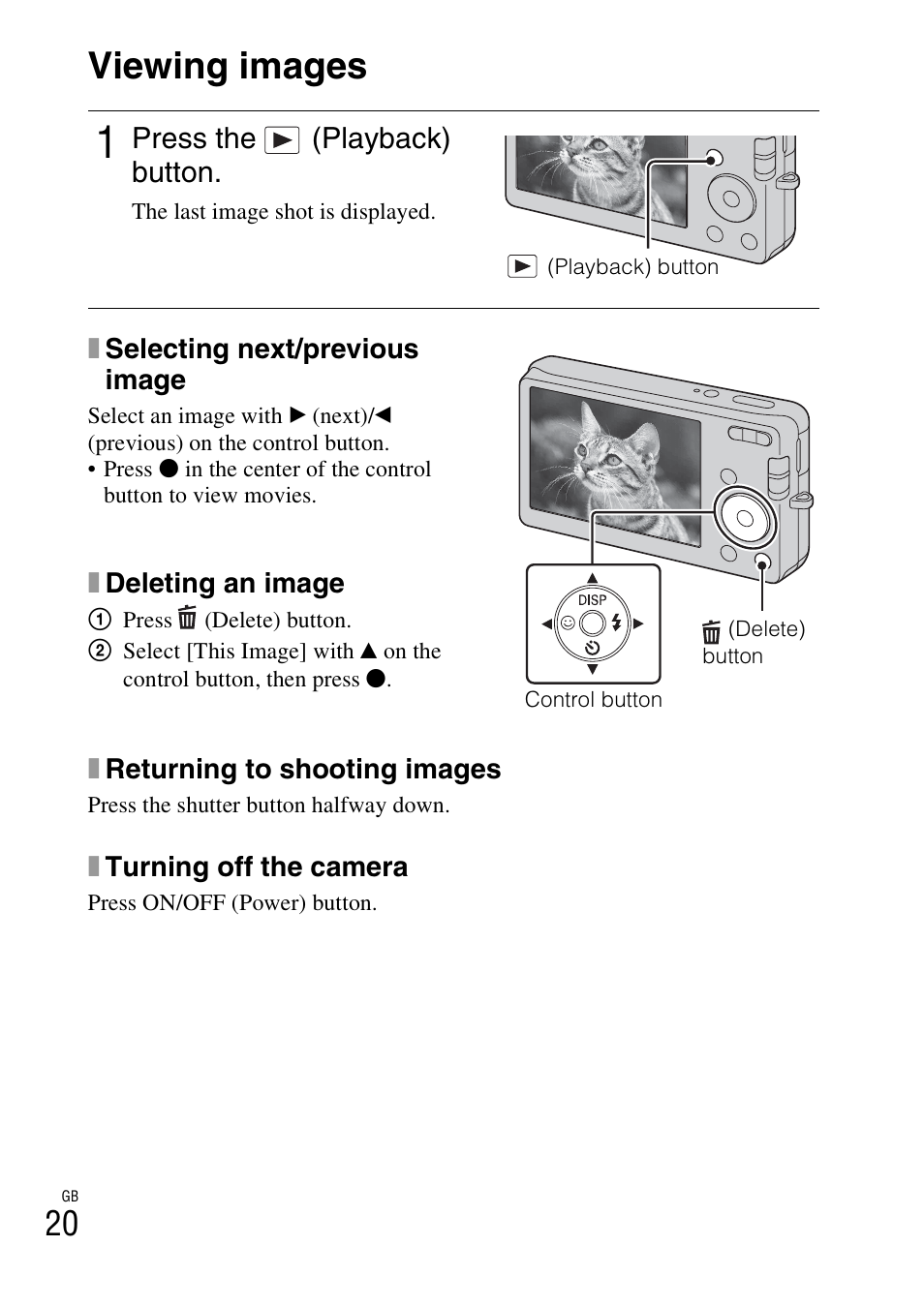 Viewing images | Sony DSC-W310 User Manual | Page 20 / 56