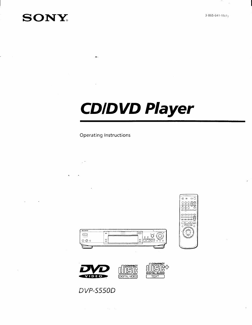Sony DVP-S550D User Manual | 74 pages