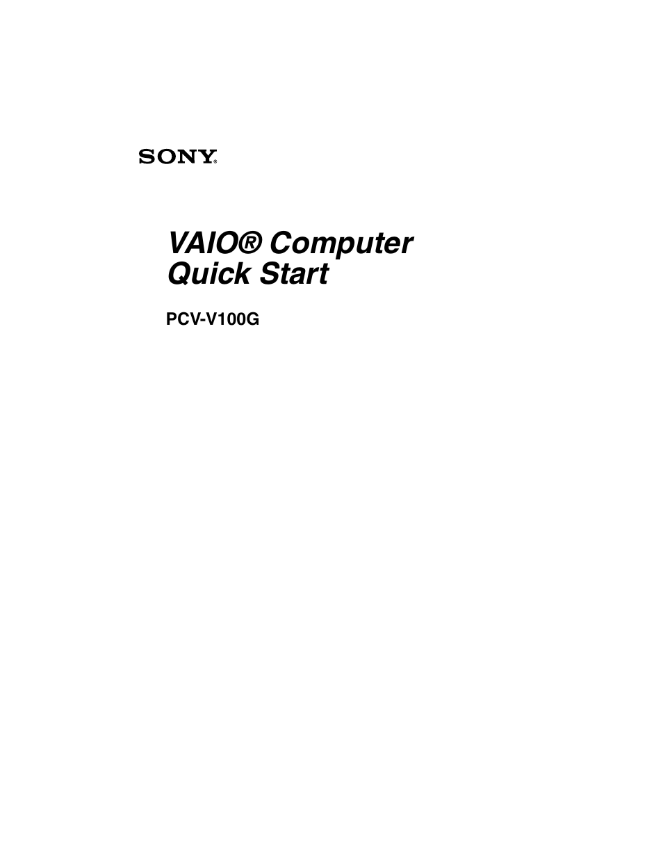 Sony PCV-V100G User Manual | 48 pages