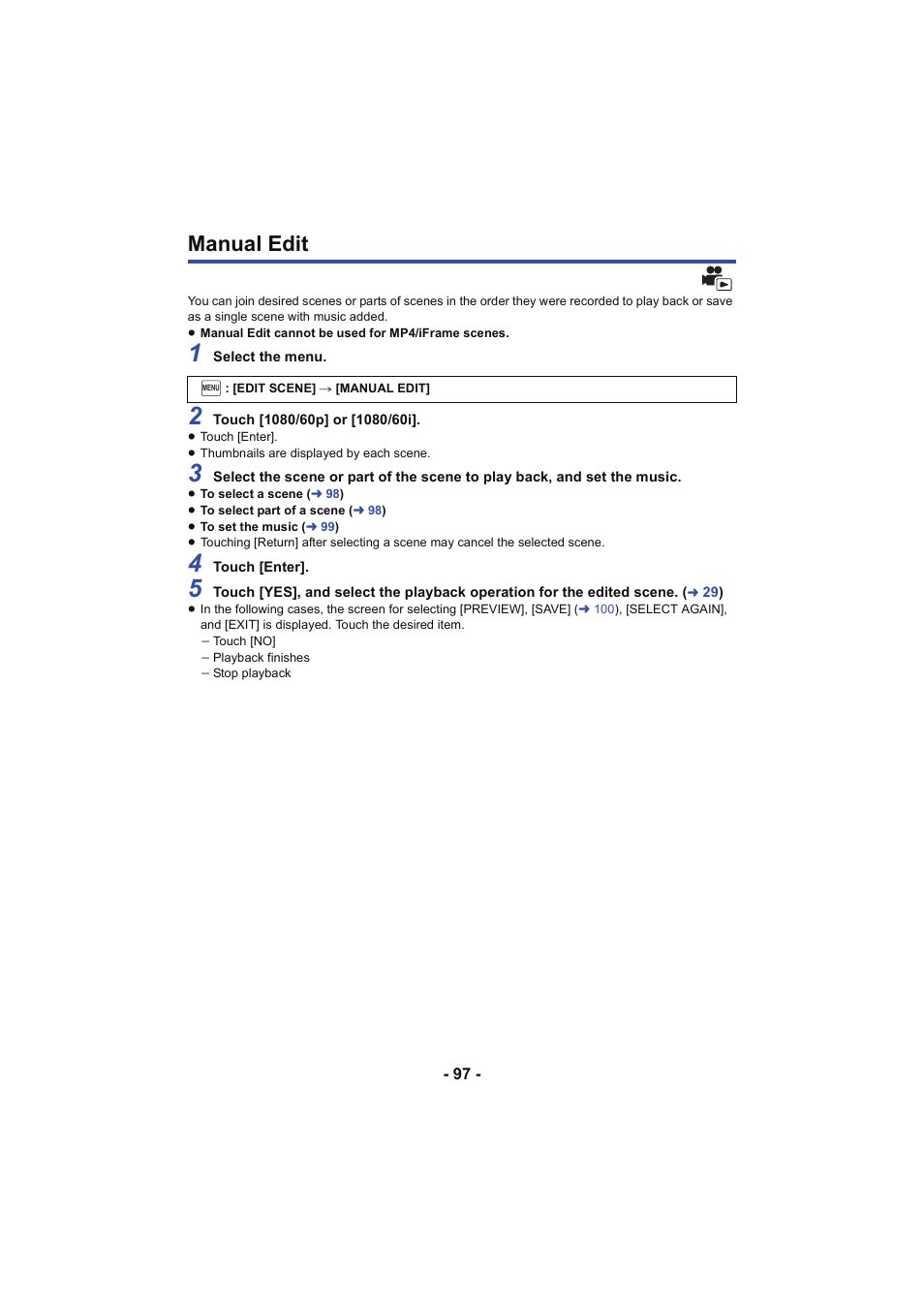 Manual edit | Panasonic HC-W850K User Manual | Page 97 / 220