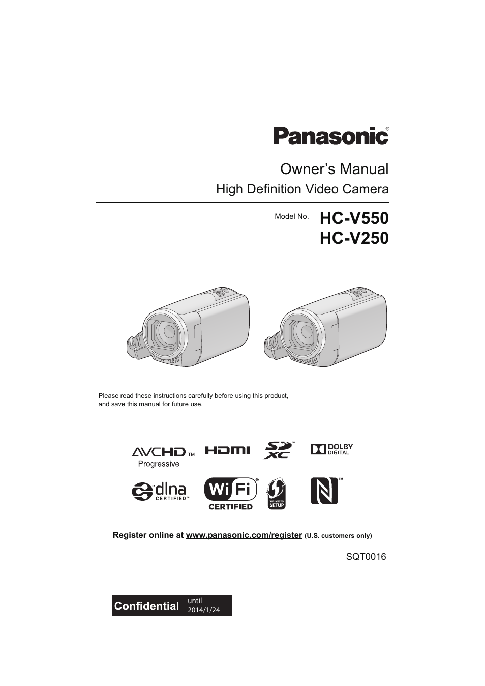 Panasonic HC-V250K User Manual | 207 pages
