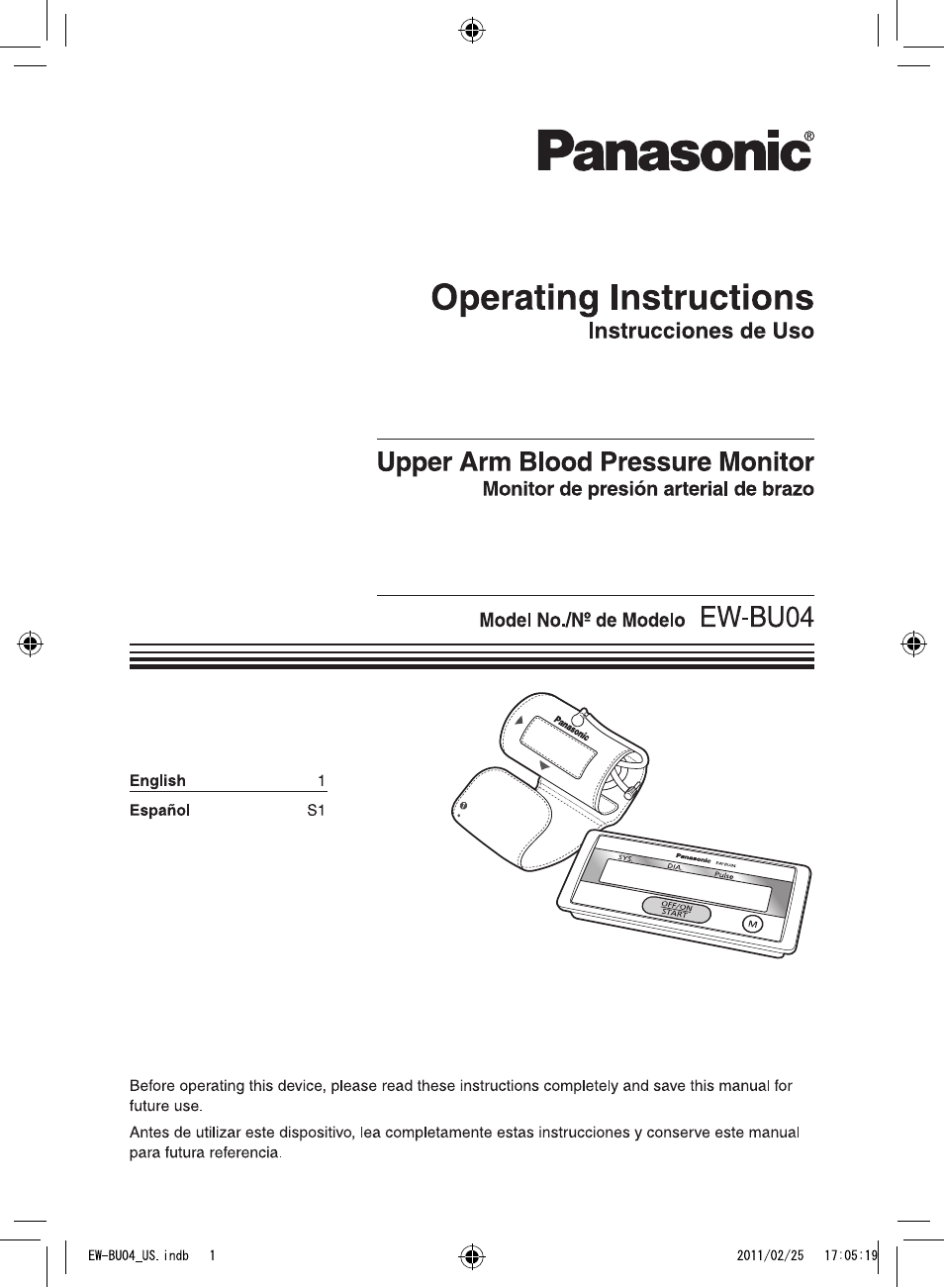 Panasonic EW-BU04W User Manual | 23 pages