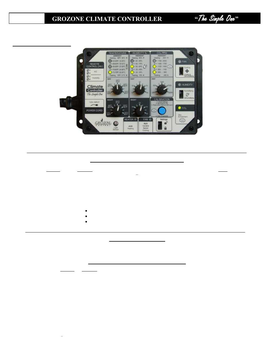 Sunlight Supply Grozone Control SCC1 Temperature, Humidity and CO2 Controller Simple One Series User Manual | 12 pages
