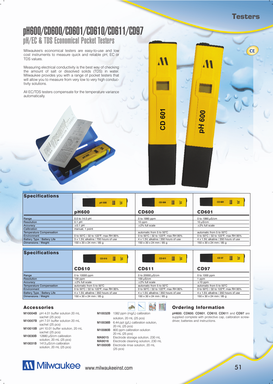 Sunlight Supply Milwaukee Instruments pH Tester Model pH600 AQ User Manual | 1 page