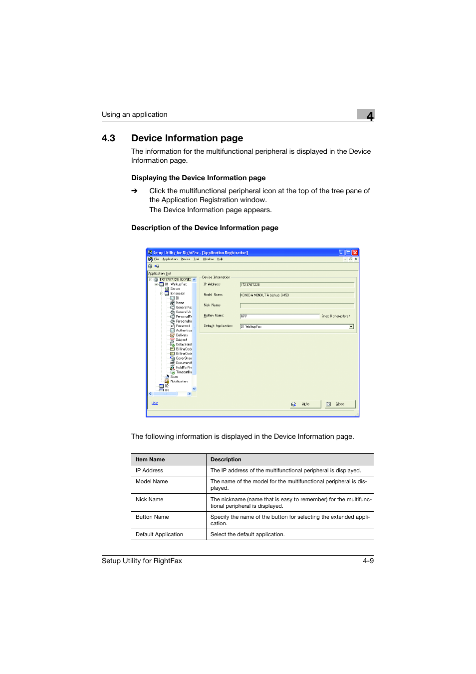 3 device information page | Konica Minolta bizhub 751 User Manual | Page 23 / 65