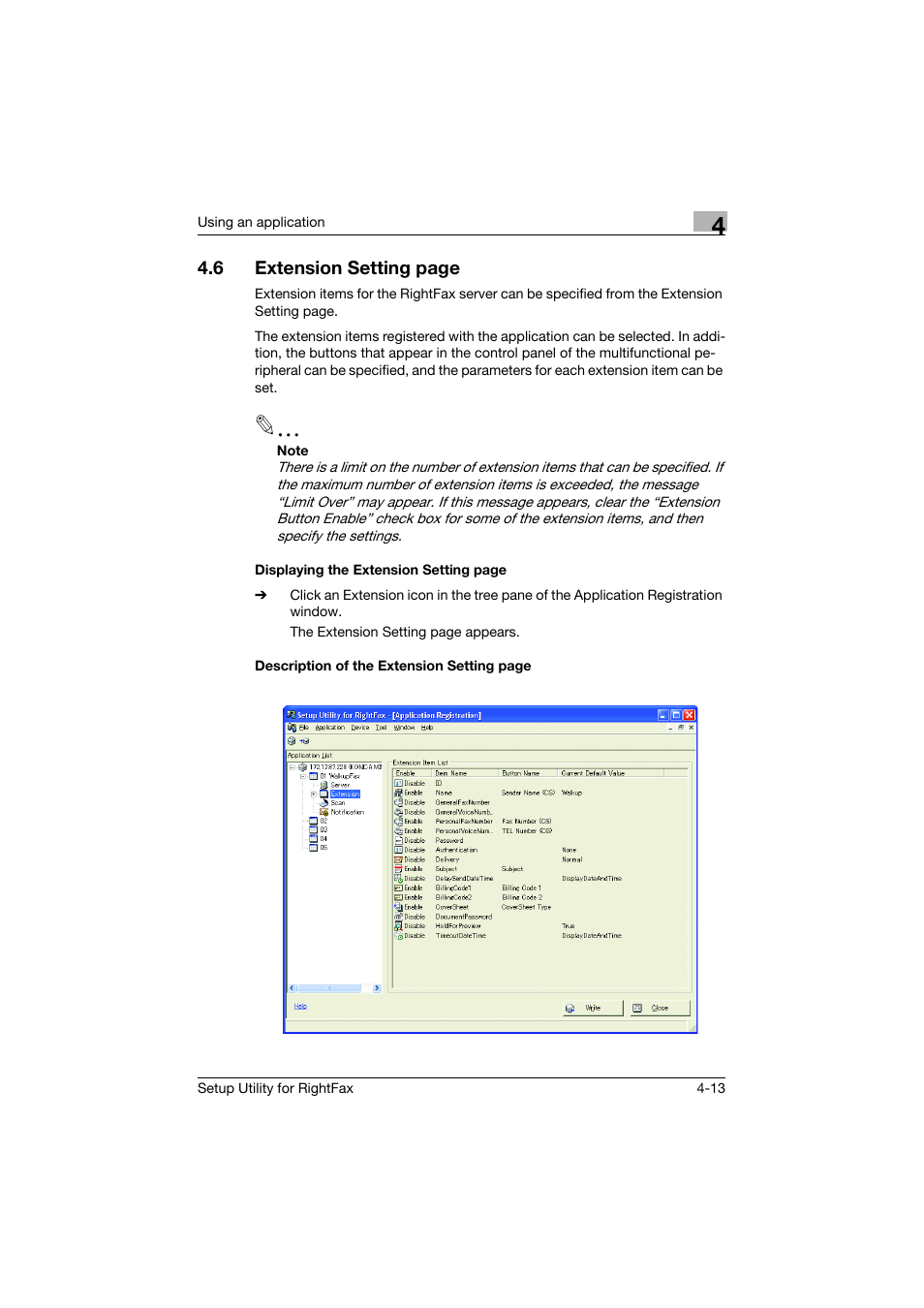 6 extension setting page | Konica Minolta bizhub 751 User Manual | Page 27 / 65