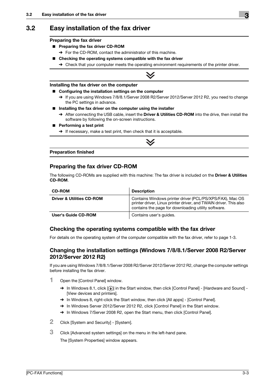 2 easy installation of the fax driver, Preparing the fax driver cd-rom | Konica Minolta bizhub 4050 User Manual | Page 17 / 61