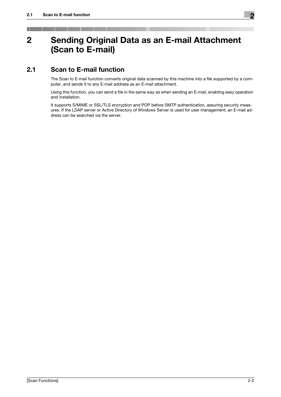 1 scan to e-mail function, Scan to e-mail function -2 | Konica Minolta bizhub 4750 User Manual | Page 24 / 102