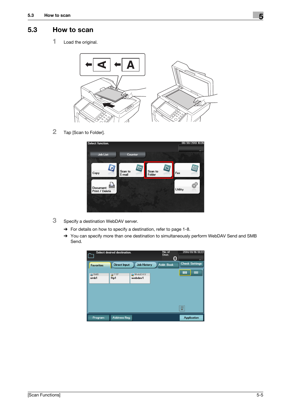3 how to scan, How to scan -5, 3 how to scan 1 | Konica Minolta bizhub 4750 User Manual | Page 60 / 102