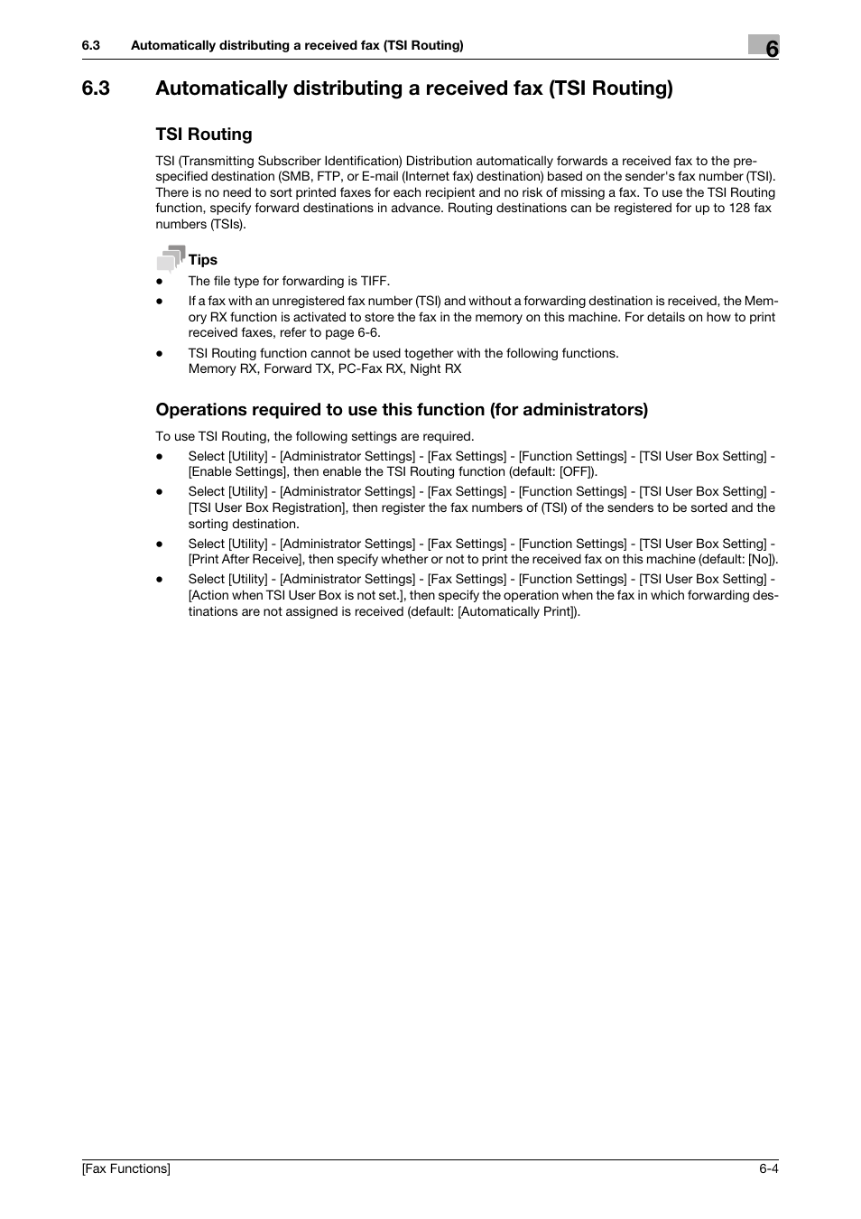 Tsi routing | Konica Minolta bizhub 4750 User Manual | Page 46 / 69