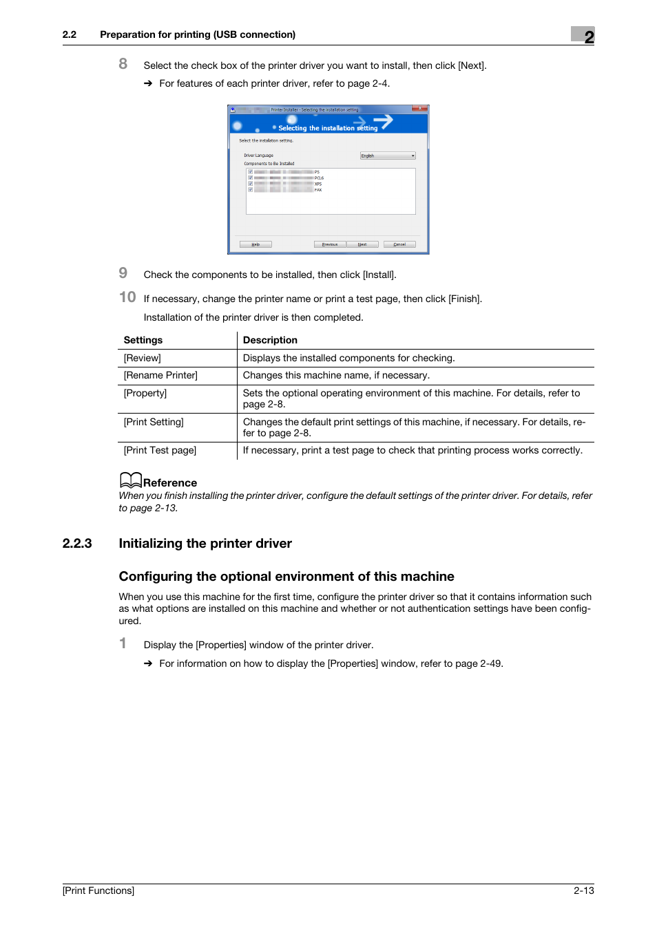3 initializing the printer driver | Konica Minolta bizhub 4050 User Manual | Page 23 / 115