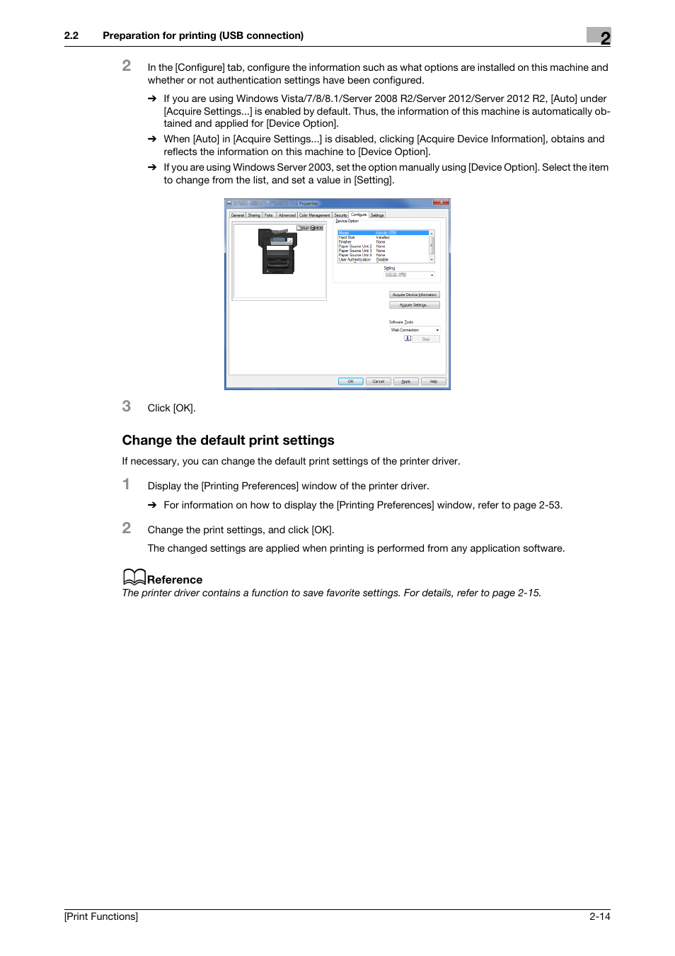 Change the default print settings, Change the default print settings -14 | Konica Minolta bizhub 4050 User Manual | Page 24 / 115