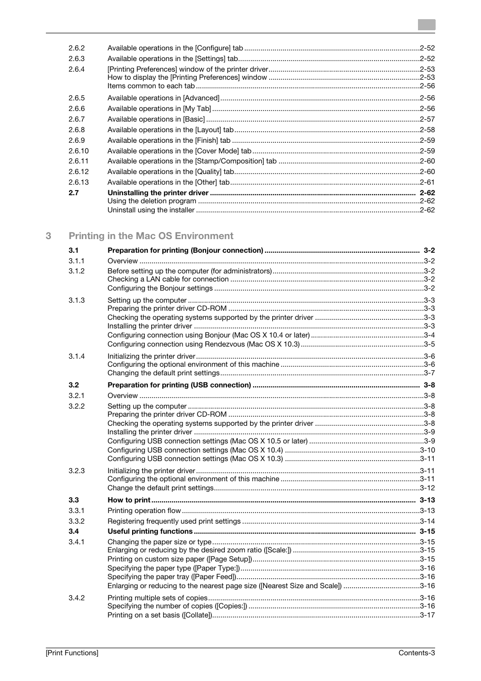3printing in the mac os environment | Konica Minolta bizhub 4050 User Manual | Page 4 / 115