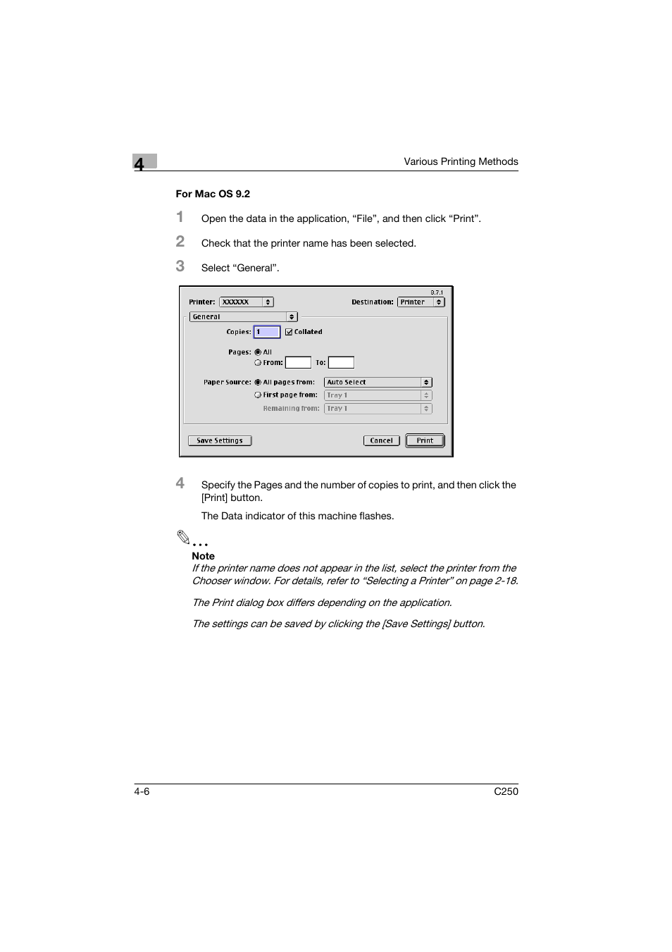 For mac os 9.2, For mac os 9.2 -6 | Konica Minolta bizhub C250 User Manual | Page 59 / 96