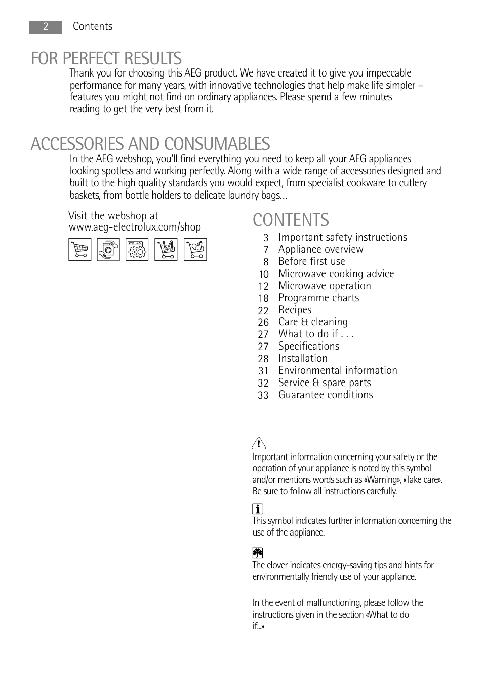 AEG MC2664E-W User Manual | Page 2 / 36