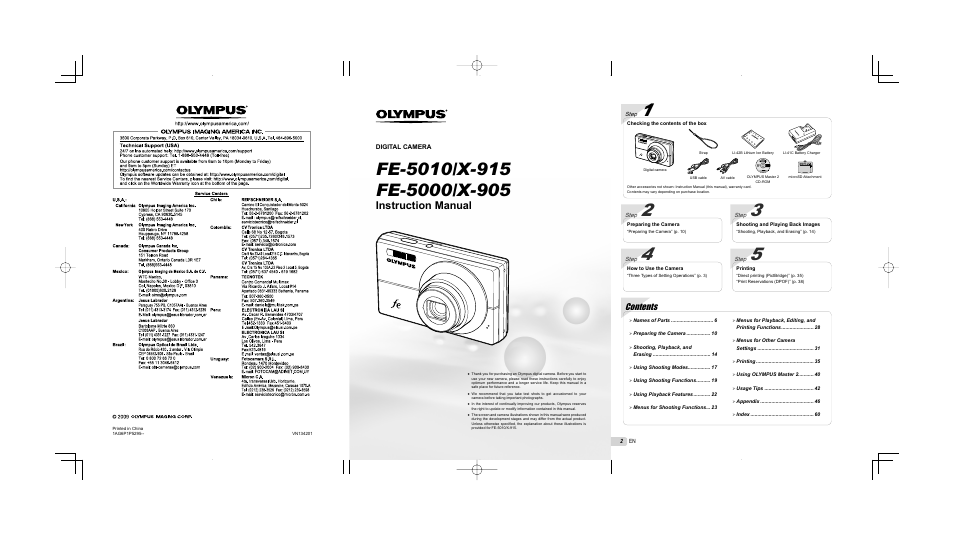 Olympus FE-5000 User Manual | 62 pages