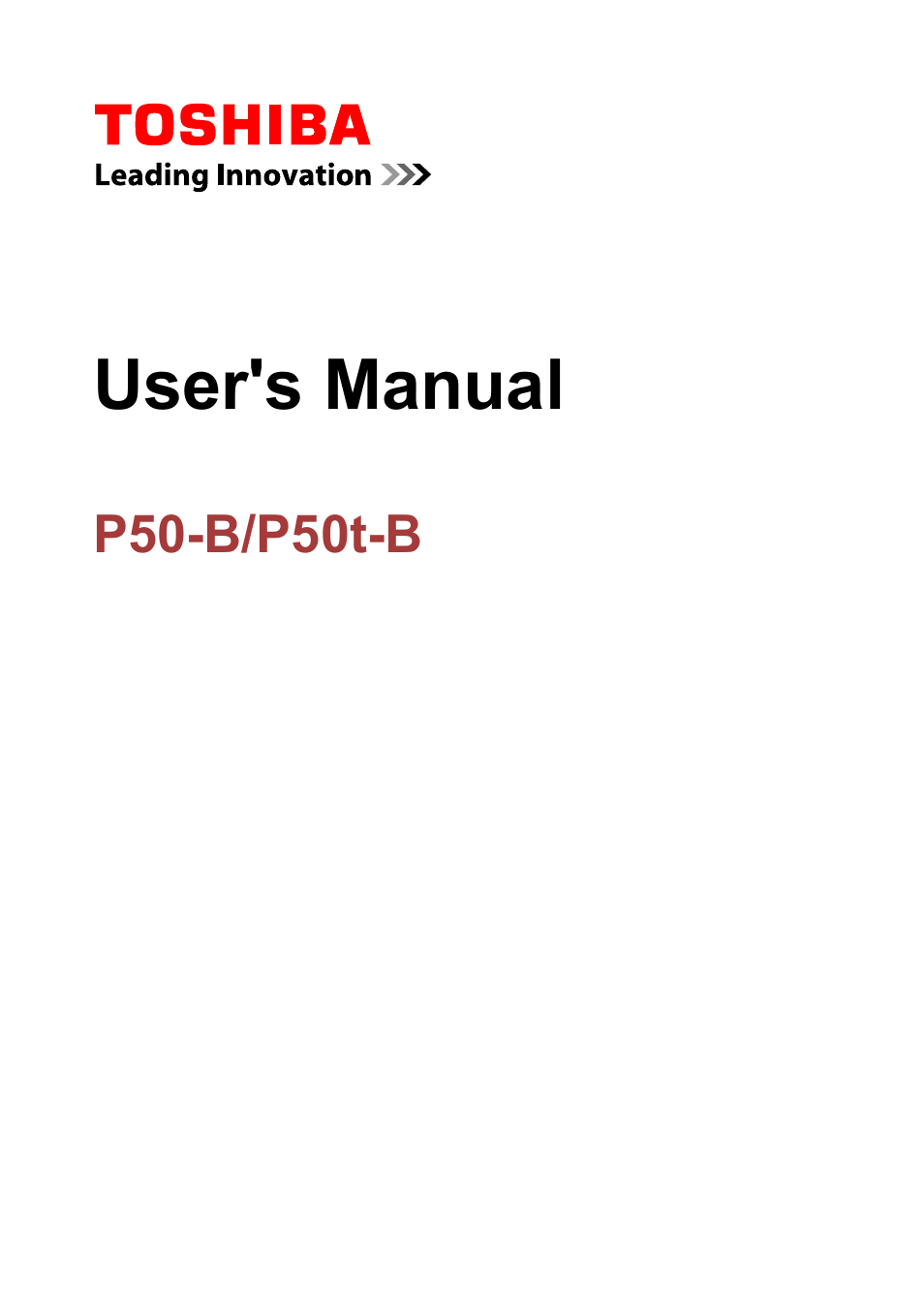 Toshiba Satellite P50-B User Manual | 148 pages