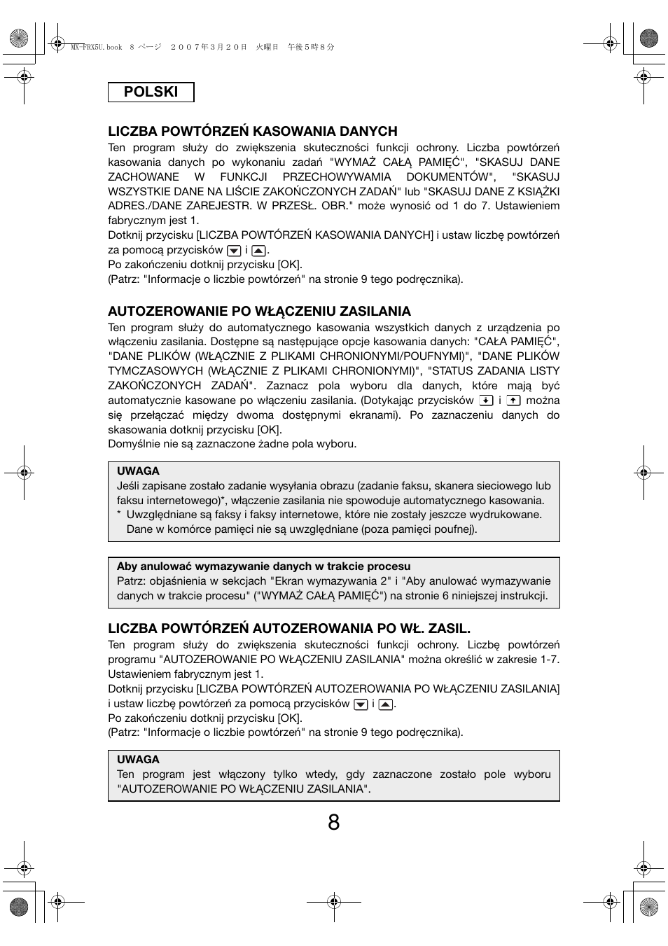 Polski | Sharp Funkcja identyfikacji użytkownika User Manual | Page 142 / 184