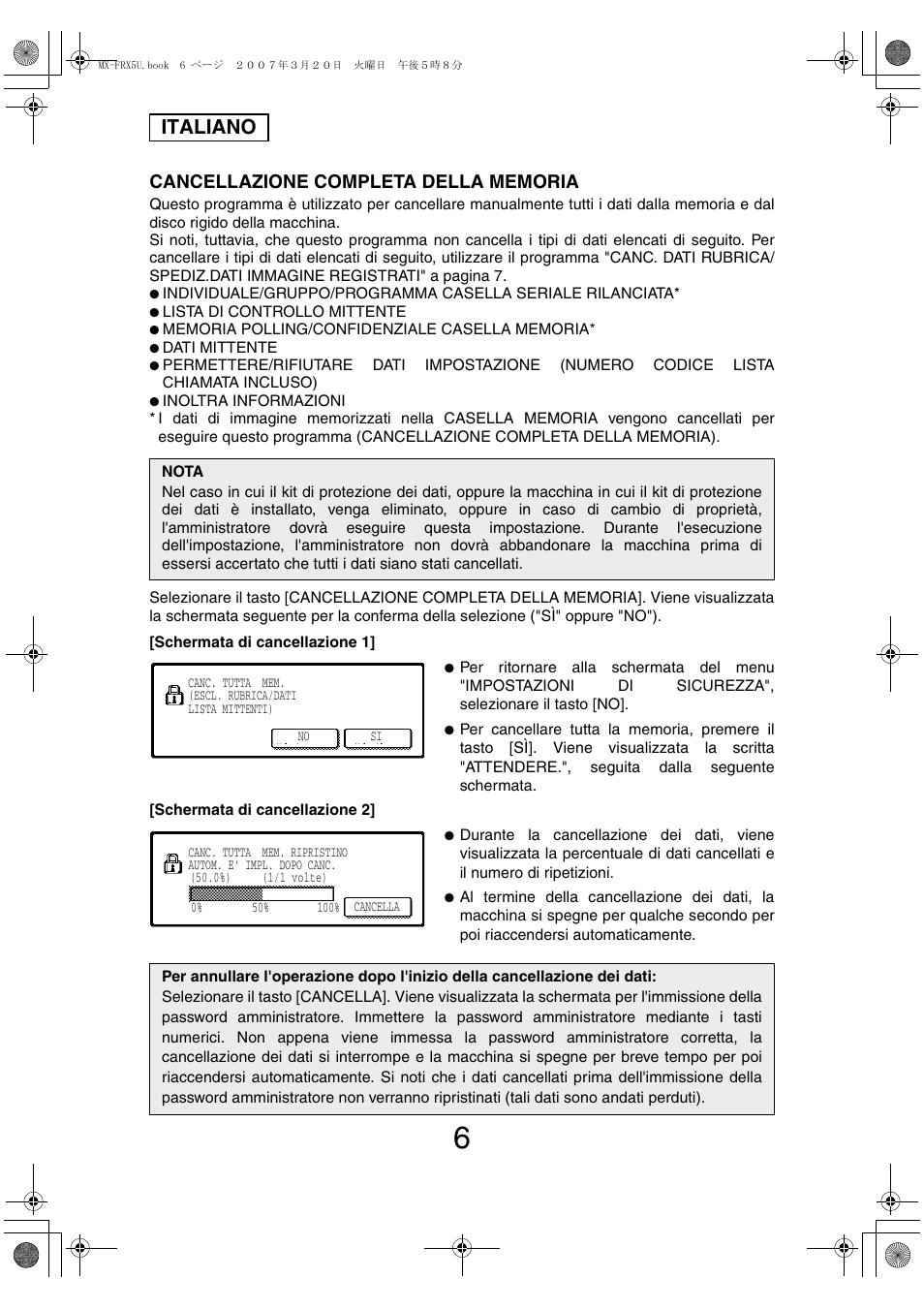 Italiano | Sharp Funkcja identyfikacji użytkownika User Manual | Page 56 / 184