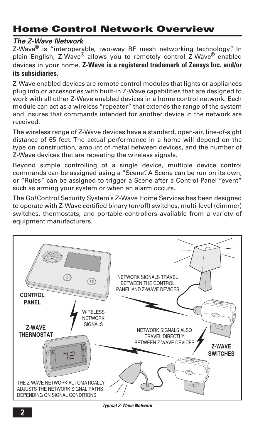 2home control network overview, The z-wave network | 2GIG Z-Wave User Manual | Page 4 / 24