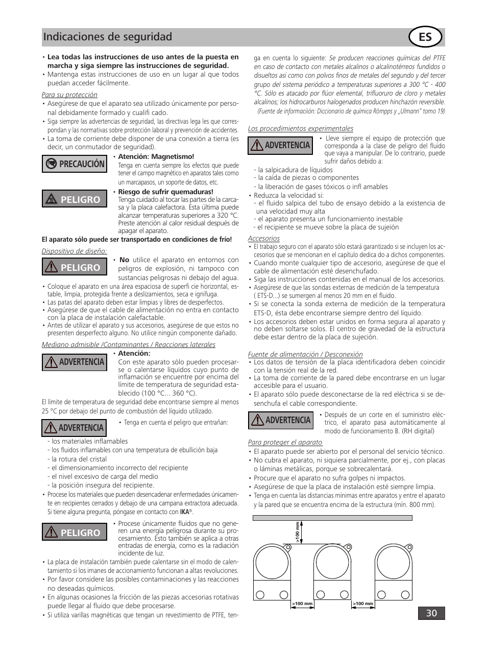 Indicaciones de seguridad, Advertencia, Precaución peligro | IKA RH digital User Manual | Page 30 / 52