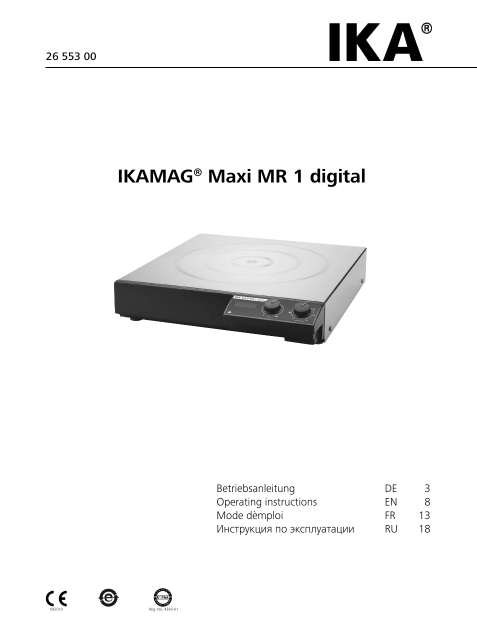 IKA Maxi MR 1 digital User Manual | 13 pages