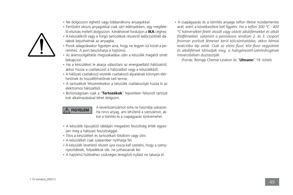 IKA T 10 standard ULTRA-TURRAX User Manual | Page 49 / 68