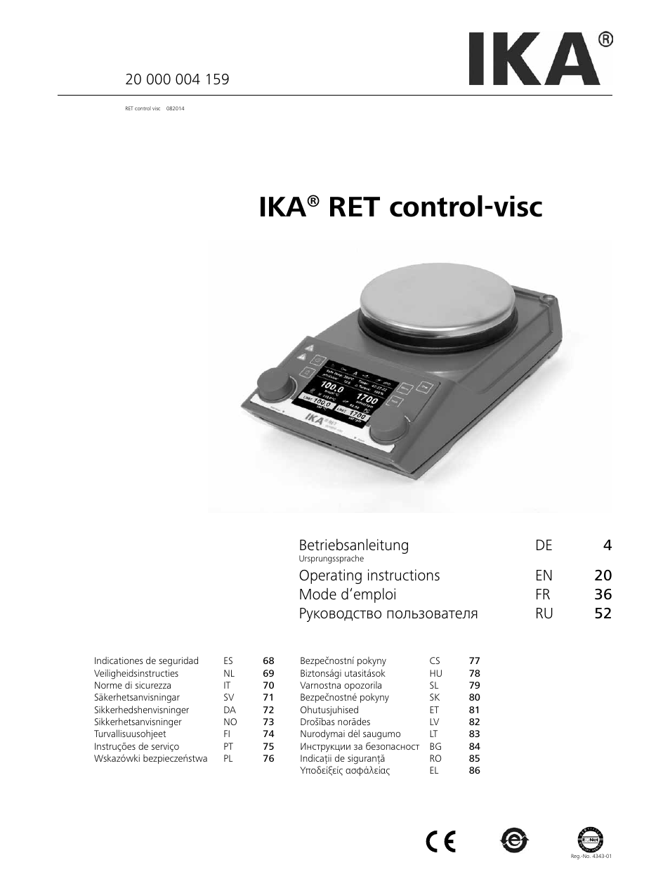 IKA RET control-visc User Manual | 88 pages